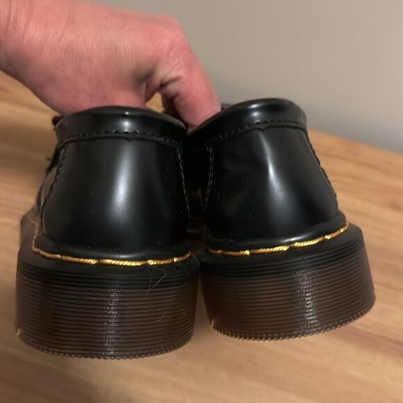 Adrian Loafers- Black Leather Chunky Loafers - Picture 6 of 9